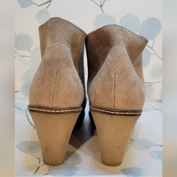 J. Crew Tan Suede Womens MacAlister Wedge Ankle Boots Lace Up Shoes Size 8 - Picture 5 of 8